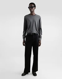 Silk round-neck sweater with DG embroidery