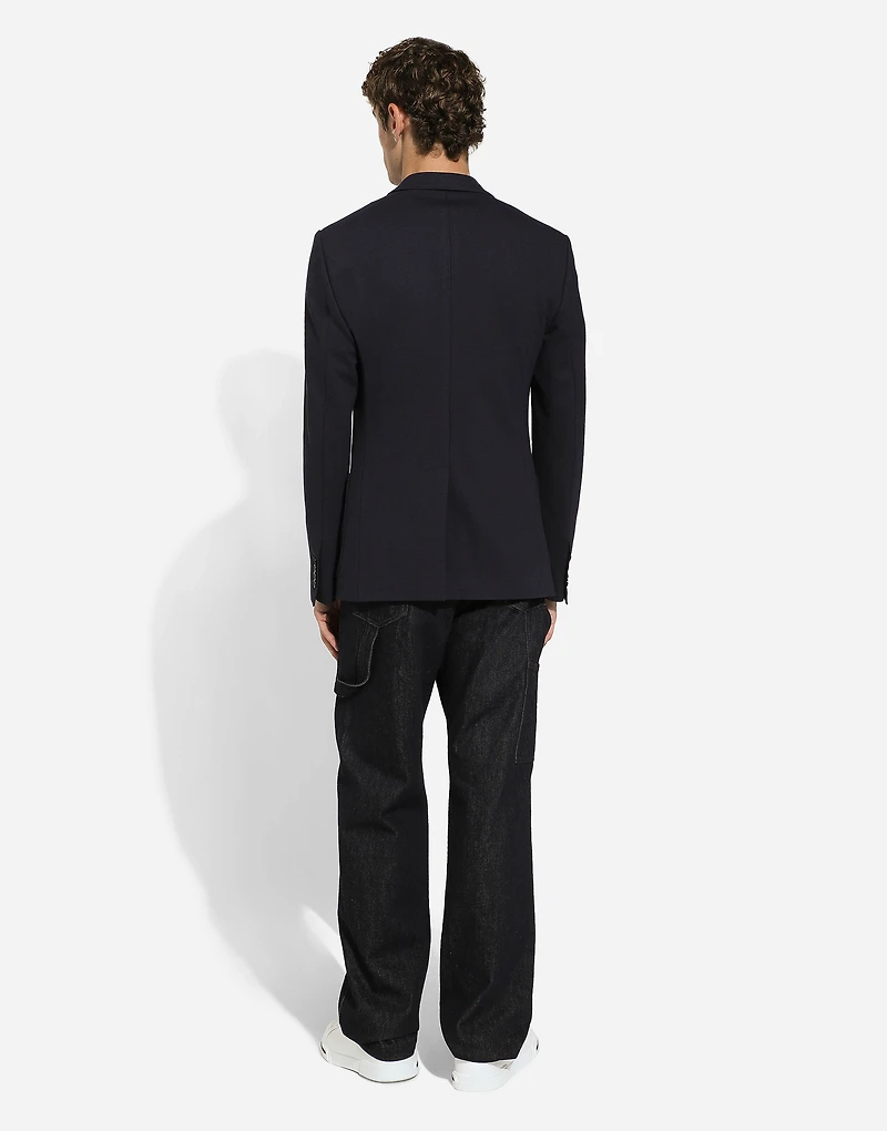 Single-breasted stretch jersey jacket