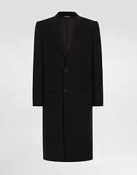 Single-breasted wool coat