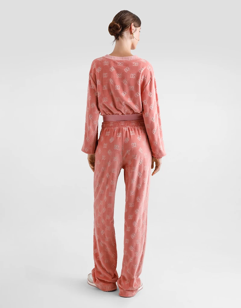Jacquard chenille jogging pants with DG logo