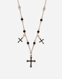 Rosary-style necklace with crosses