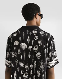 shell-print crêpe marocaine hawaii shirt
