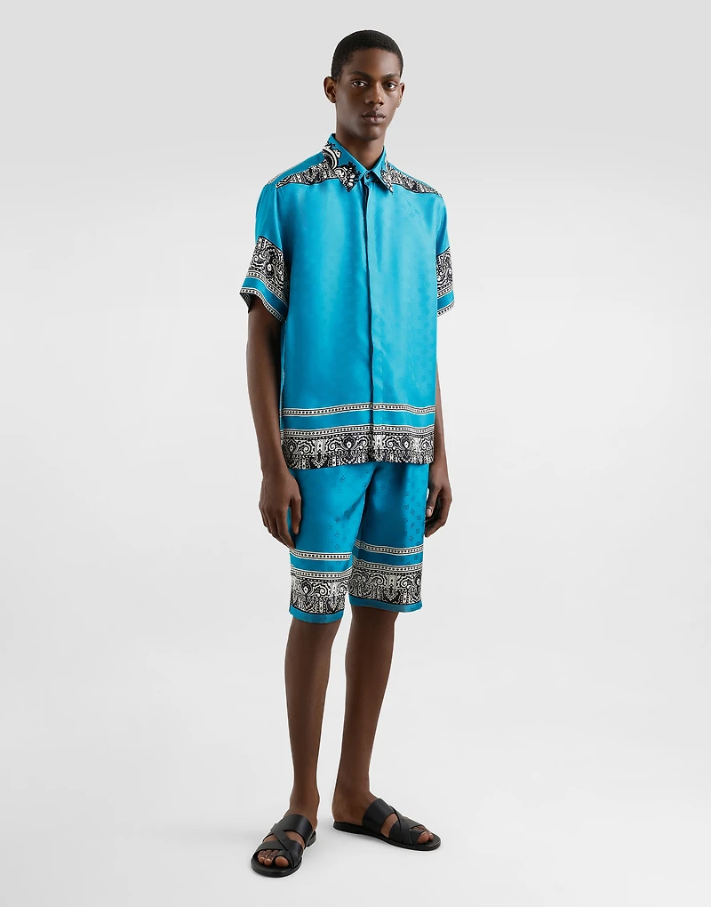 Bandanna-print silk shorts