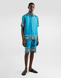 Bandanna-print silk shorts