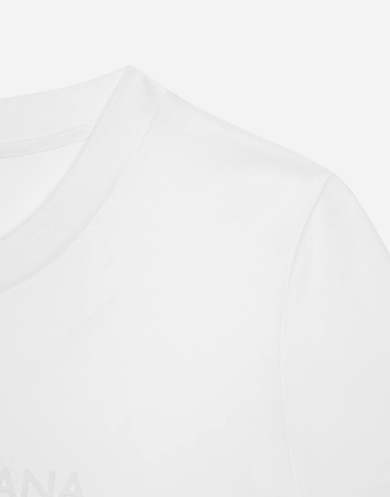 Jersey T-shirt with flocked Dolce&Gabbana detail