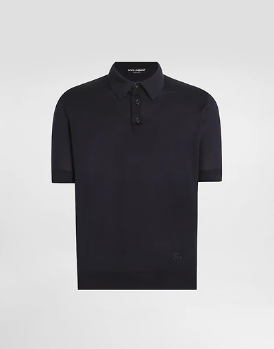 Satin silk polo shirt