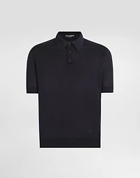 Satin silk polo shirt