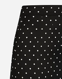Charmeuse calf-length pencil skirt with polka-dot print