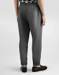 Washed linen canvas jogging trousers