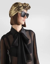 Silk chiffon shirt with pussy-bow