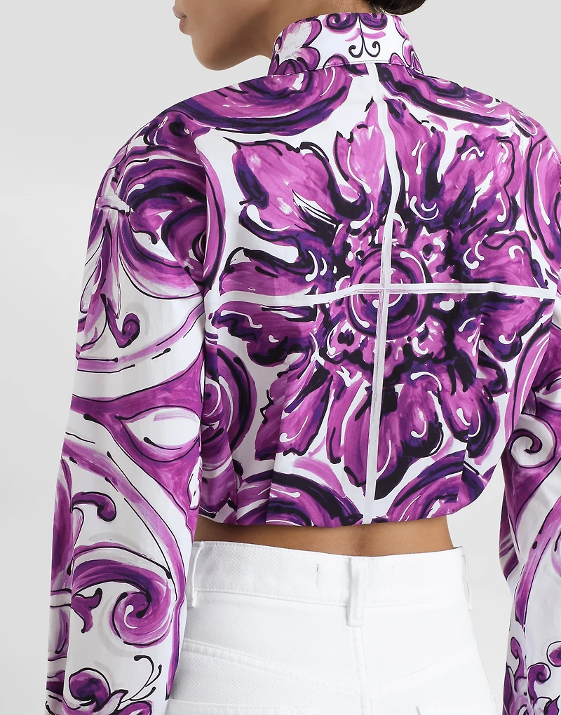 Majolica-print poplin shirt