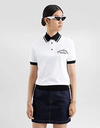 Short cotton piqué polo-shirt with DG logo embroidery