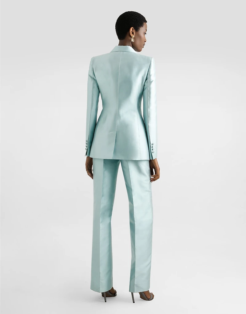 Shantung silk trousers