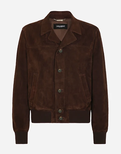 Nappa suede bomber jacket