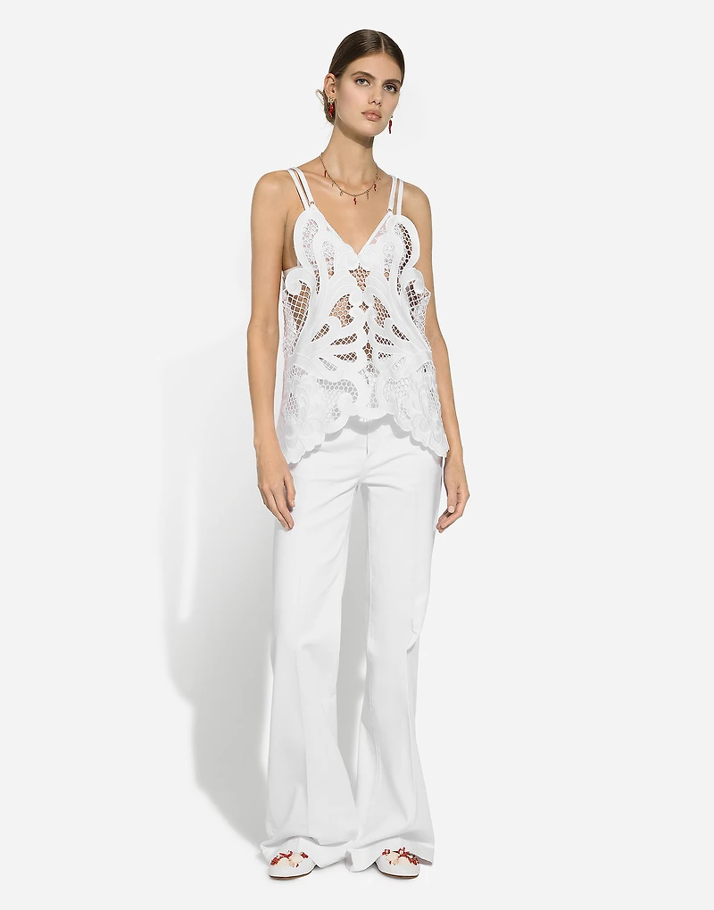Cotton top with cut-out detailing