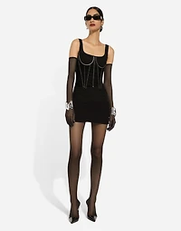 Short tulle dress with corset details