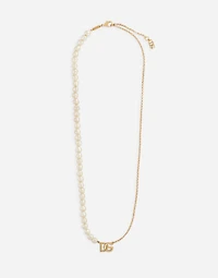 Link necklace with pearls and DG logo