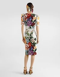 Bouquet-print dress cretonne