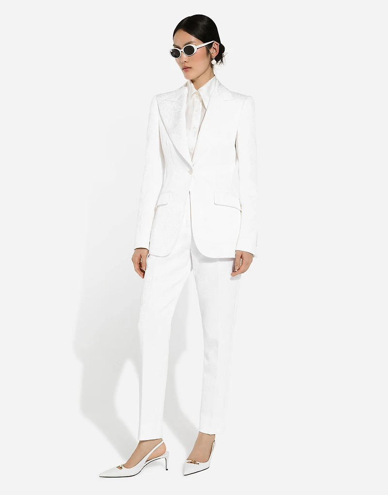 Single-breasted brocade Turlington blazer