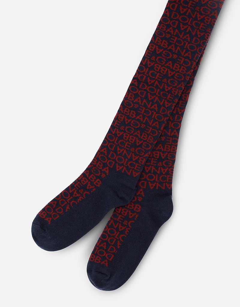 Jacquard knit tights with Dolce&Gabbana logo