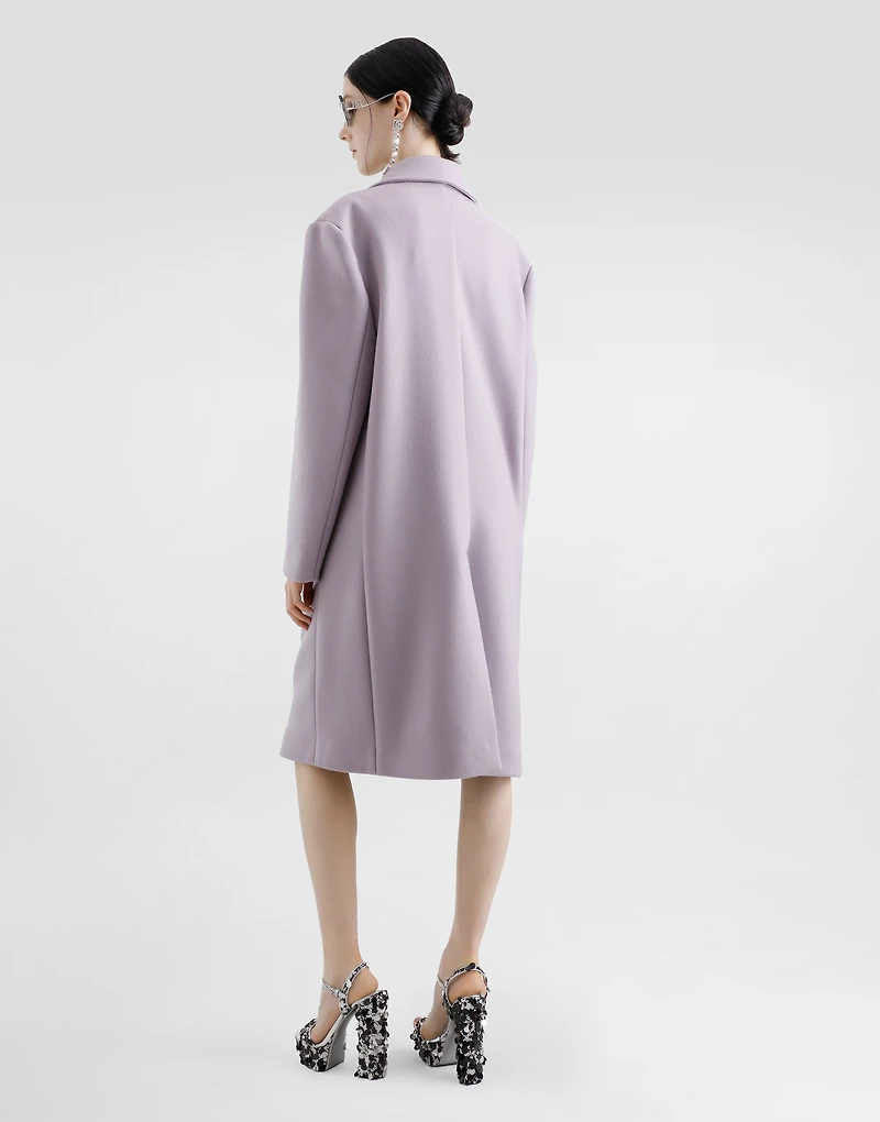 Single-breasted cashmere baize coat