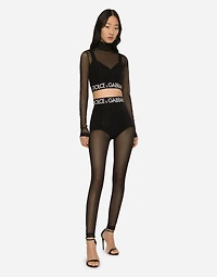 Tulle turtle-neck top