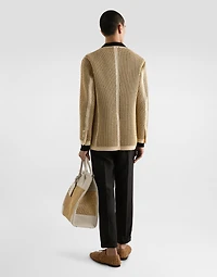 Long-sleeved shirt a cotton openwork knit