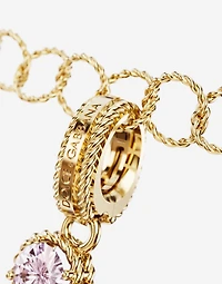 Charm F Lettering 18-carat yellow gold and multicolored gems