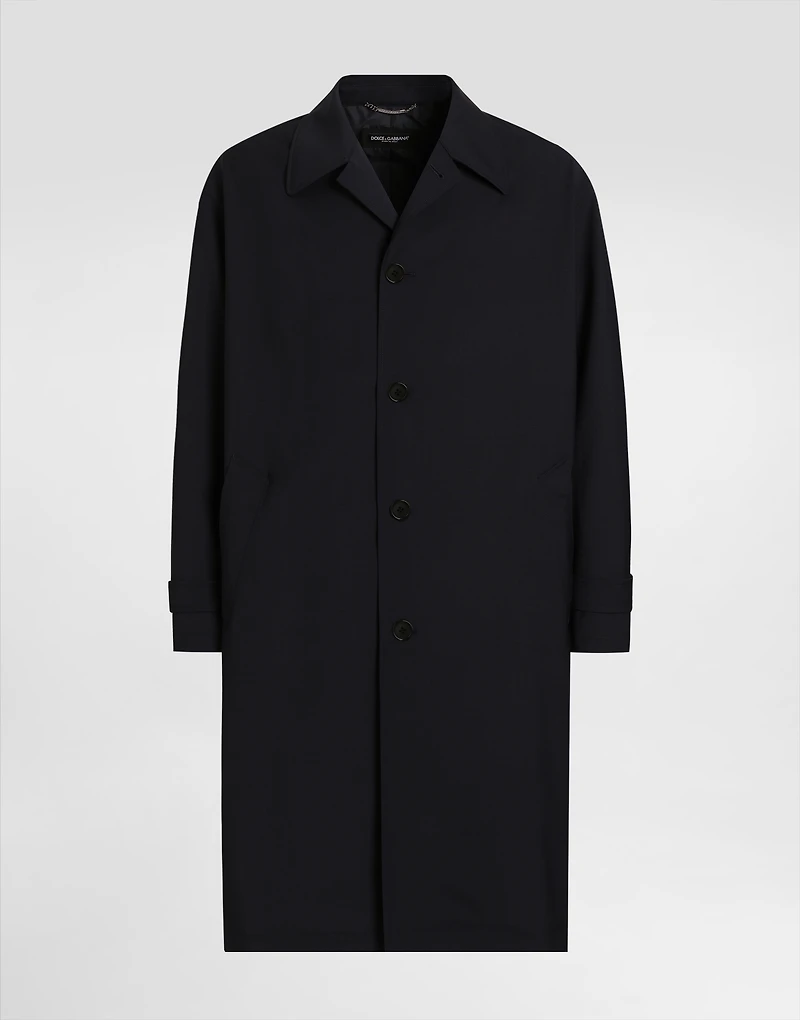 Single-breasted wool trench coat