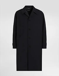 Single-breasted wool trench coat