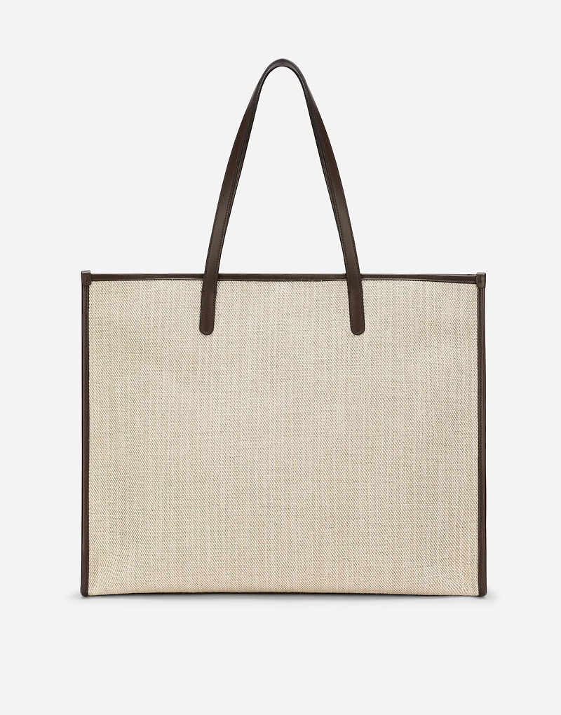 Large structured canvas shopper