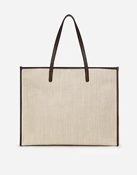 Large structured canvas shopper