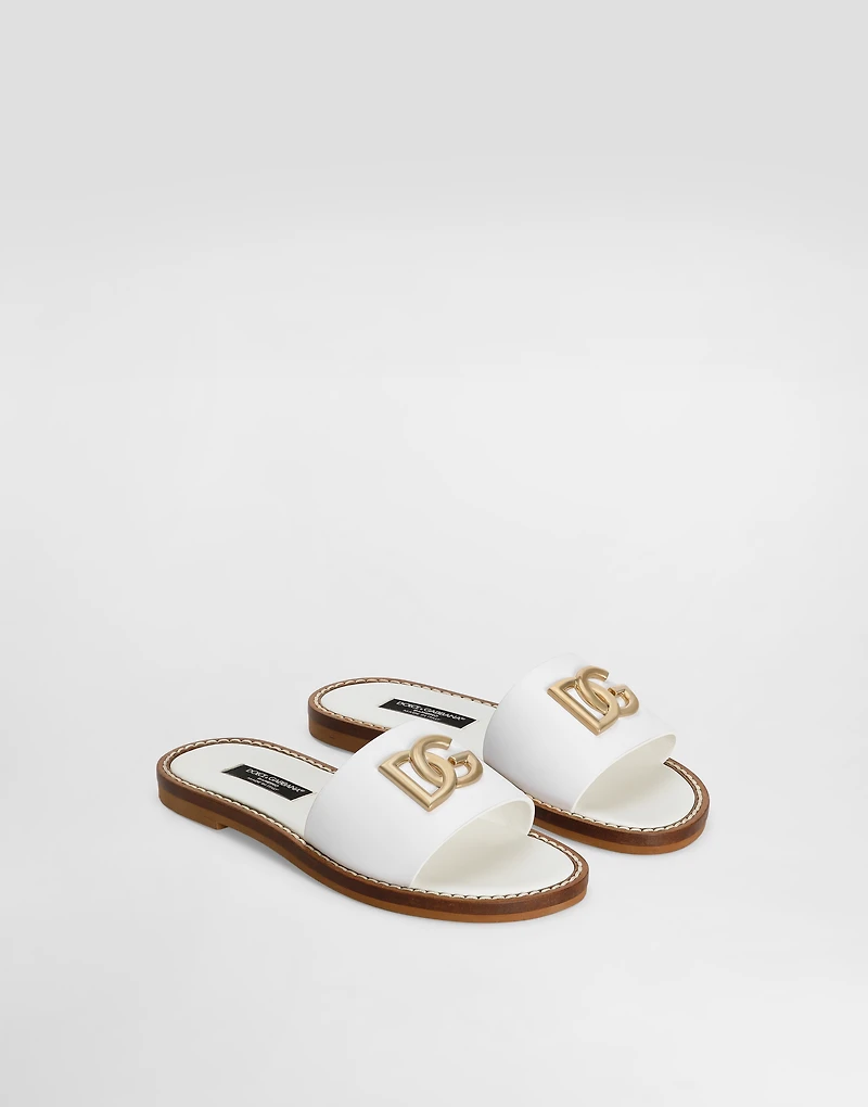 Calfskin sliders with DG logo