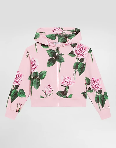 Hoodie with rose print