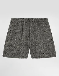 Wool blend chevron shorts