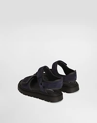 Split leather sandals with Dolce&Gabbana logo print