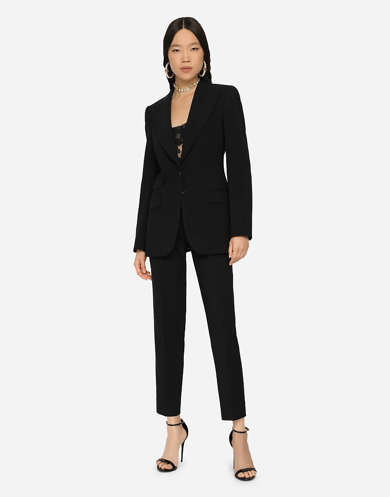 Single-breasted woolen Turlington blazer
