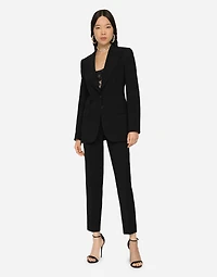 Single-breasted woolen Turlington blazer