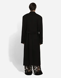 Single-breasted double-face stretch wool coat