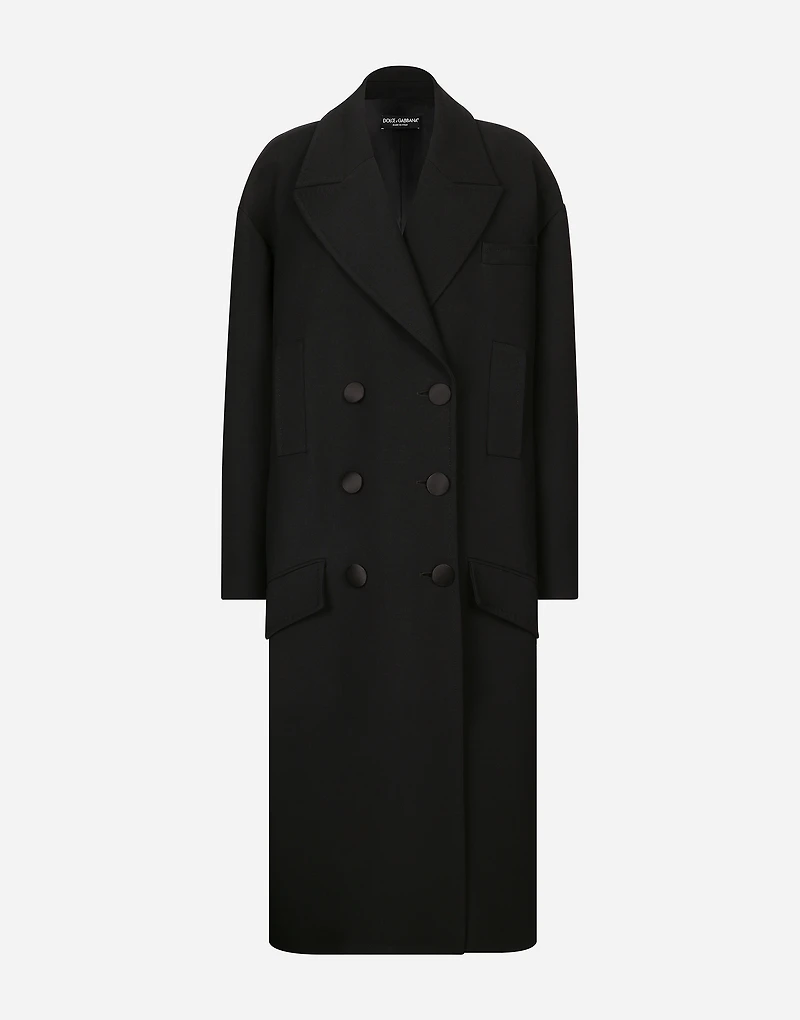 Oversize coat double wool crepe