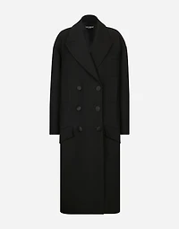 Oversize coat double wool crepe