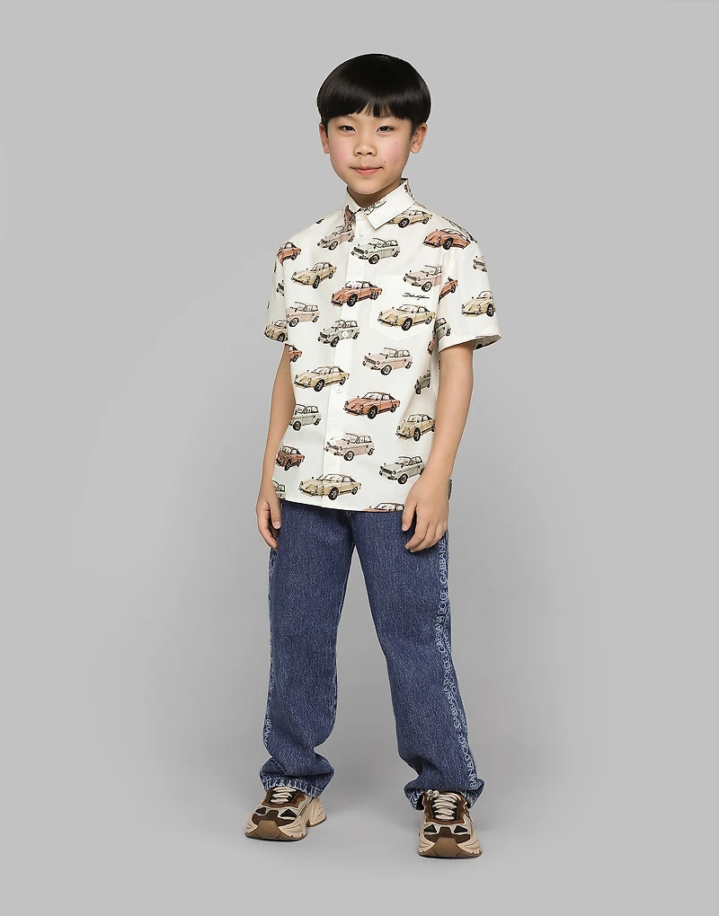 Printed poplin shirt