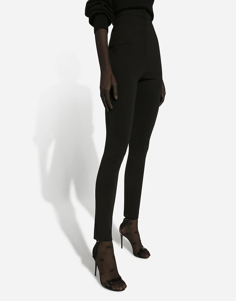 Jersey Milano rib leggings with stirrups