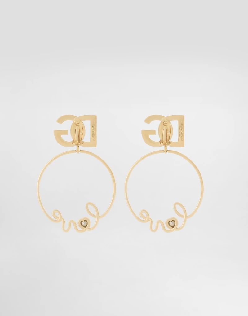 Clip-on “love” earrings with DG logo