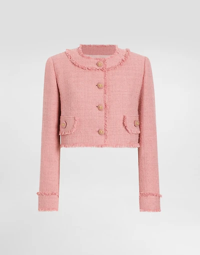 Short raschel tweed jacket