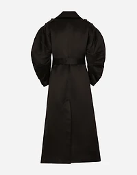 Duchesse trench coat with gathered sleeves