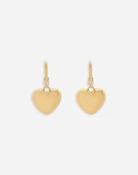 Heart drop earrings with DG logo