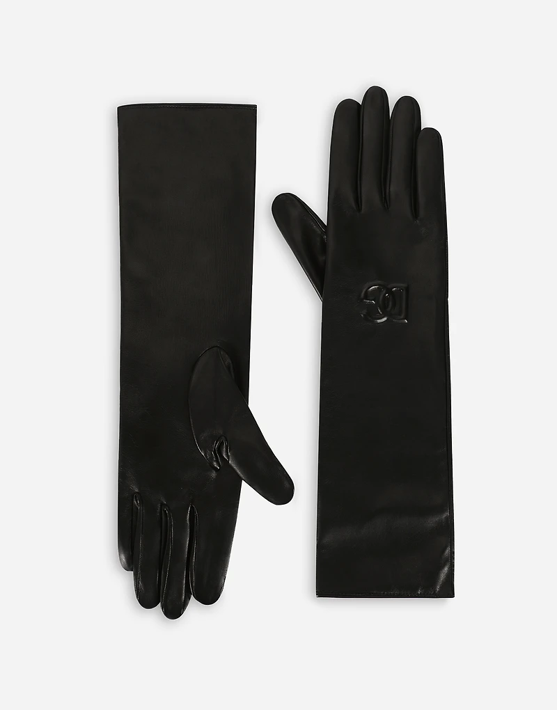 Long nappa leather gloves