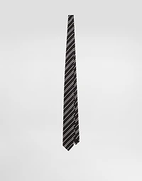 Striped jacquard tie