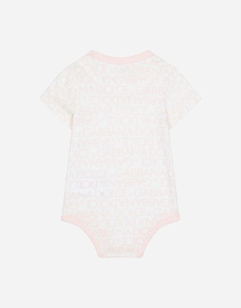 Jersey babygrow with all-over logo print